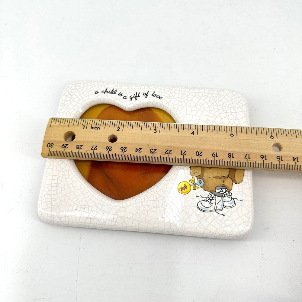 Vintage Russ Baby Picture Frame Nursery Decor Teddy Bear Keepsake Gift - Picture 8 of 10